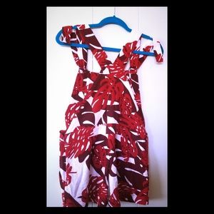NWT Mikoh Swimwear Red Guana Cay Print Romper